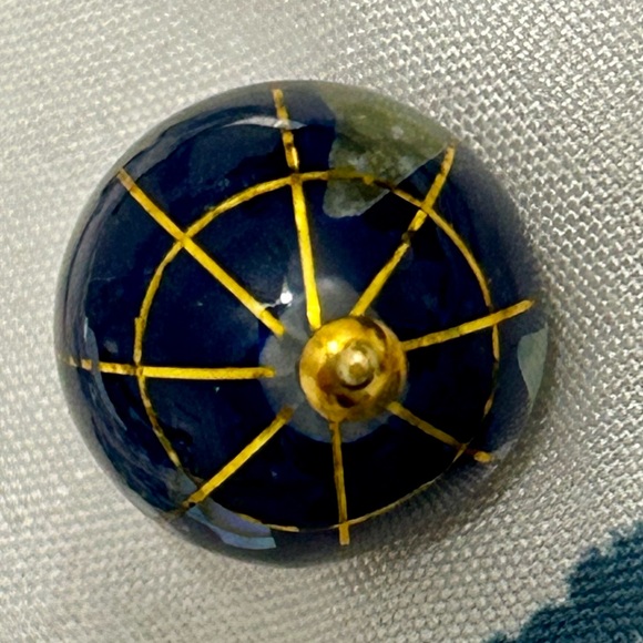 🌎 Michael Anthony 14K Yellow Gold Agate Jasper Abalone Shell Globe 🌍 pendant - Picture 3 of 7